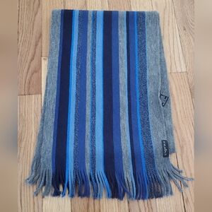V. Fraas Wool Blue Striped Scarf